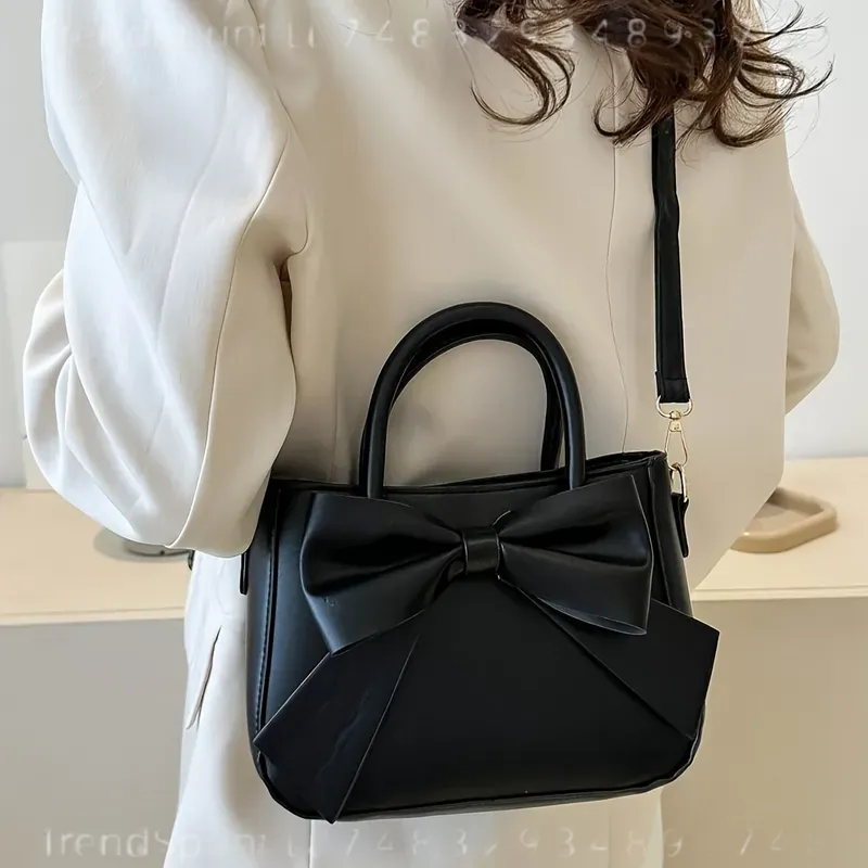 حقيبة يد أنيقة سوداء بفيونكة ل - مراجعة Women Bags Golden وسعره