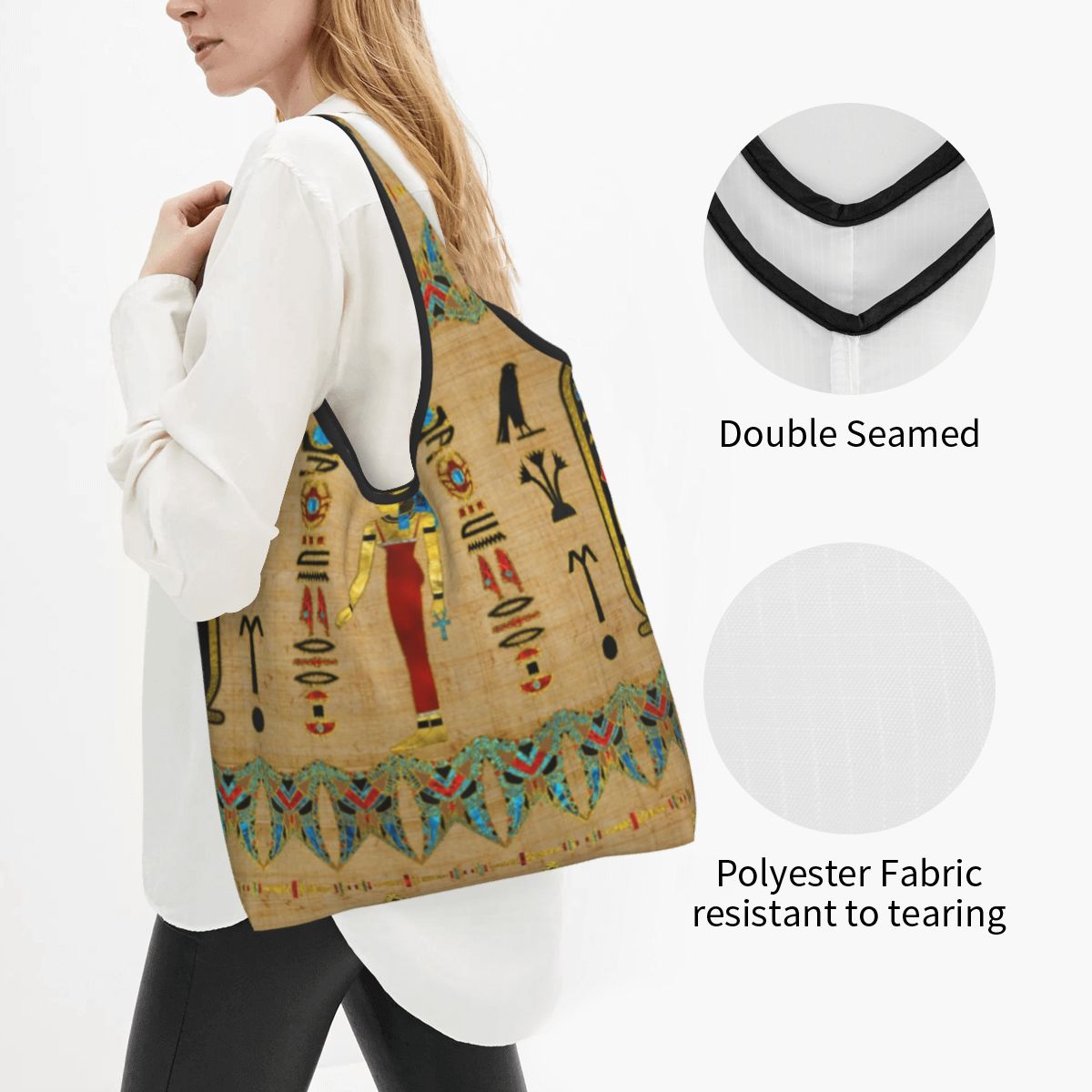 حقيبة تسوق ذات رمز مصري ، طباع - مراجعة Women Bags In Egypt وسعره
