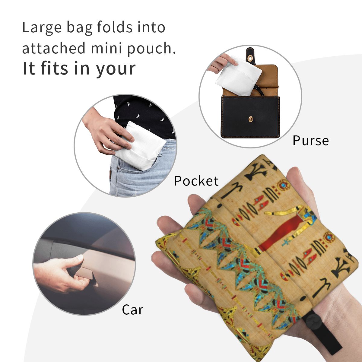 حقيبة تسوق ذات رمز مصري ، طباع - مراجعة Women Bags In Egypt وسعره