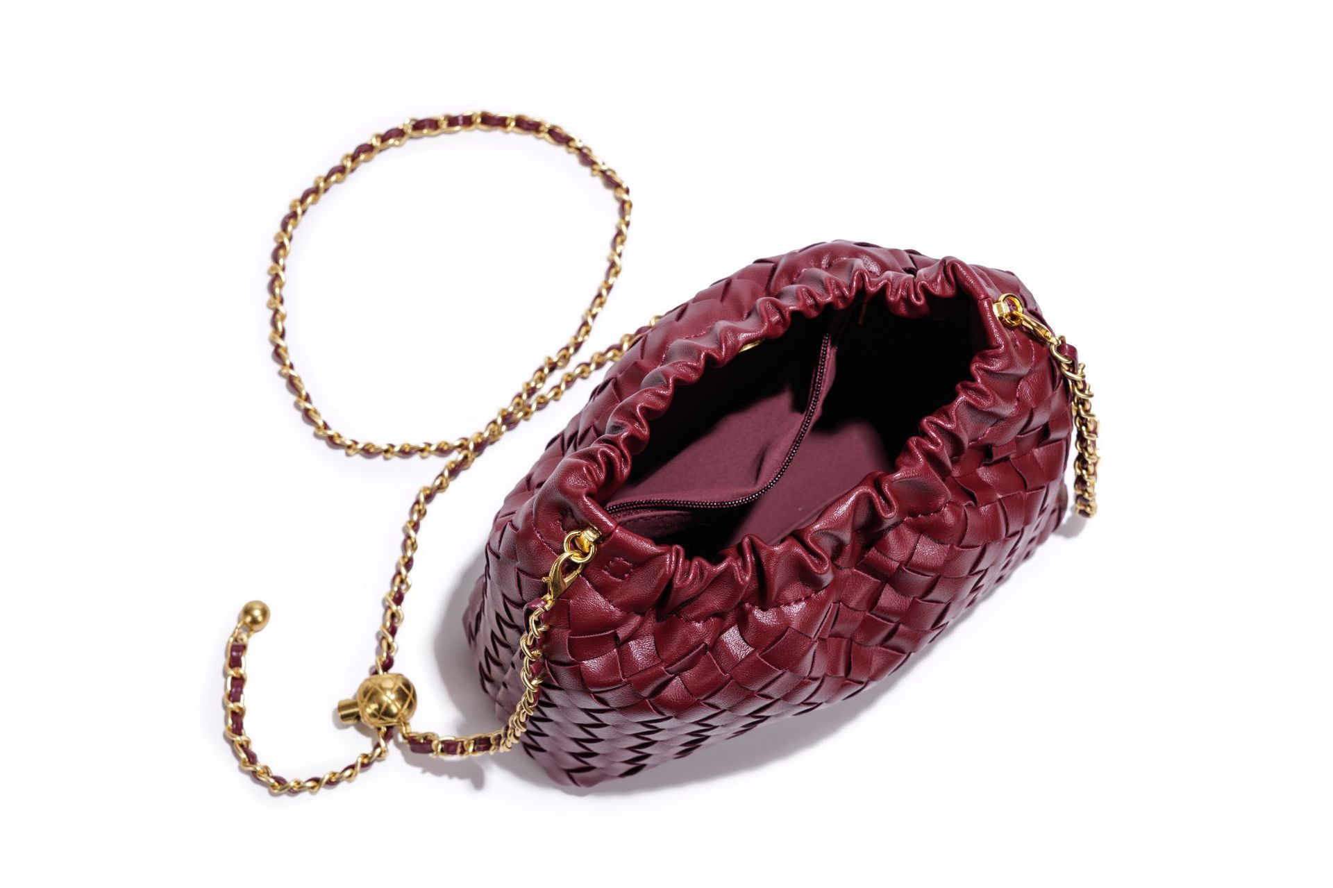 حقيبة كتف نسائية منسوجة بسحاب  - مراجعة Women Bags Golden وسعره
